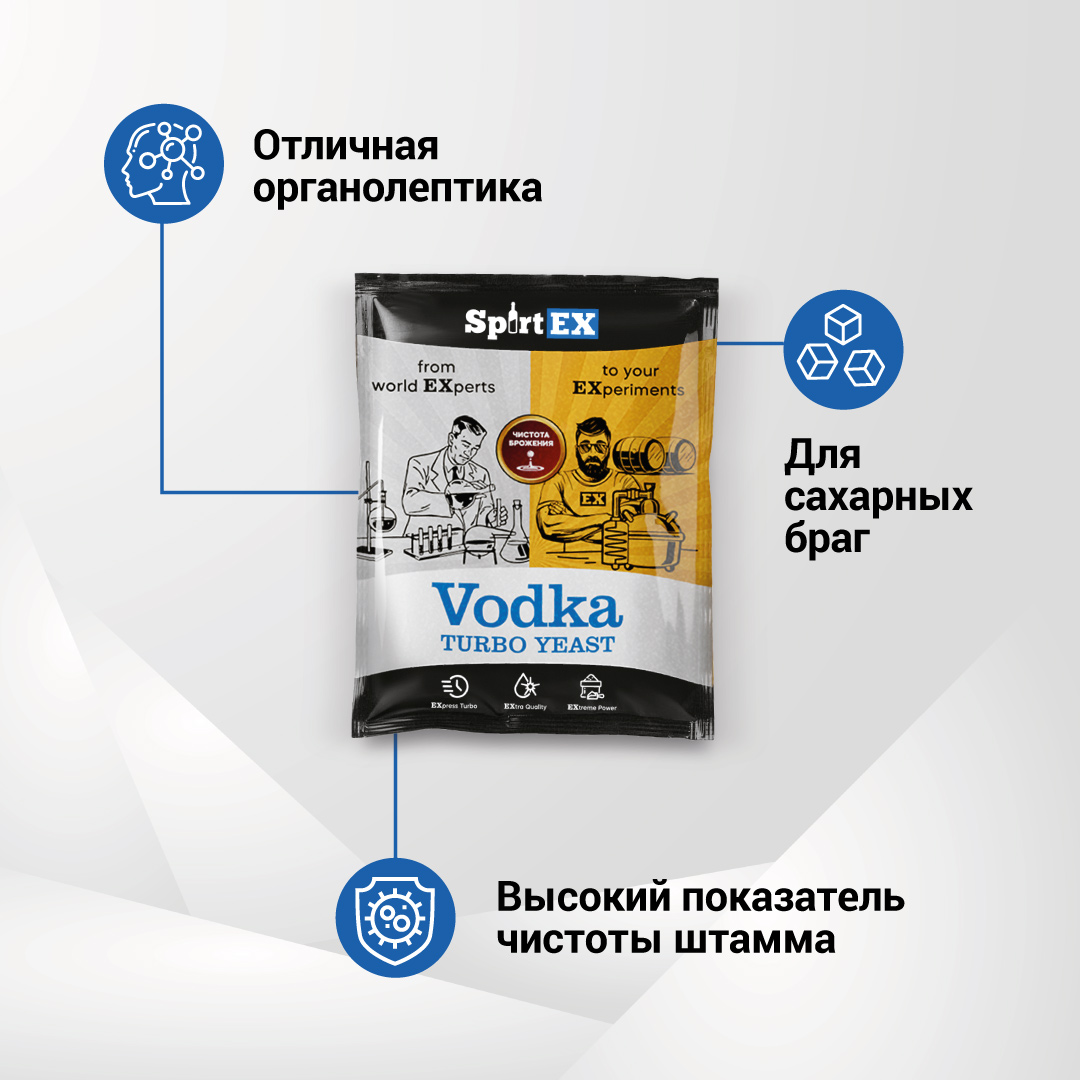 картинка Дрожжи спиртовые SPIRTEX Vodka от магазина НаОгне