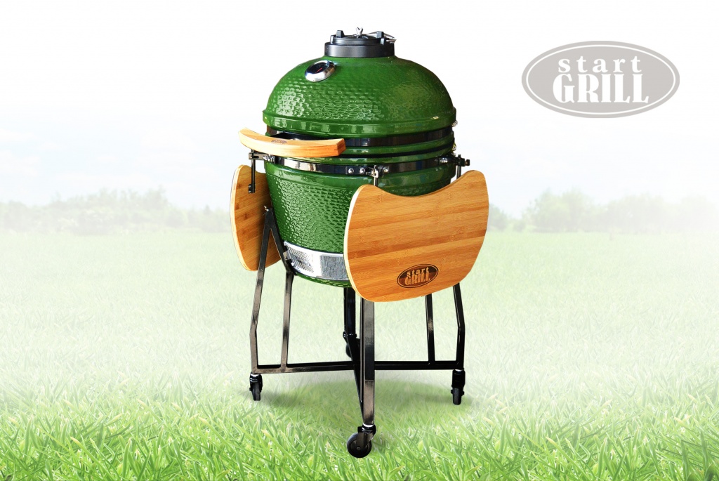 картинка Керамический гриль Start Grill 48 см (зеленый) от магазина Одежда+